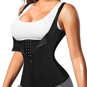 Black Simiya Shapewear Corset with Hook Closure and Zipper- Medium